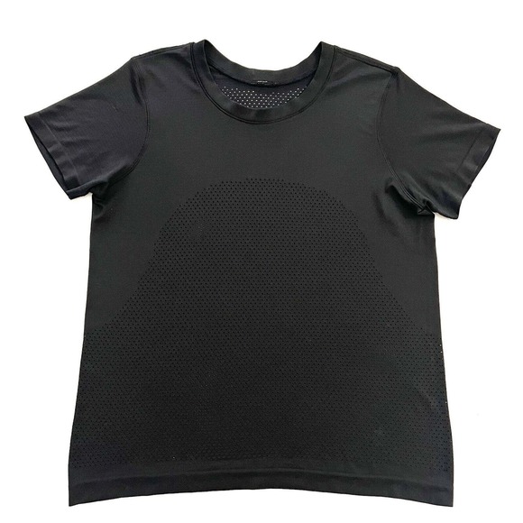 lululemon athletica Tops - Lululemon Women Black Breeze By Short Sleeve Perforated Vented Seamless Top 8